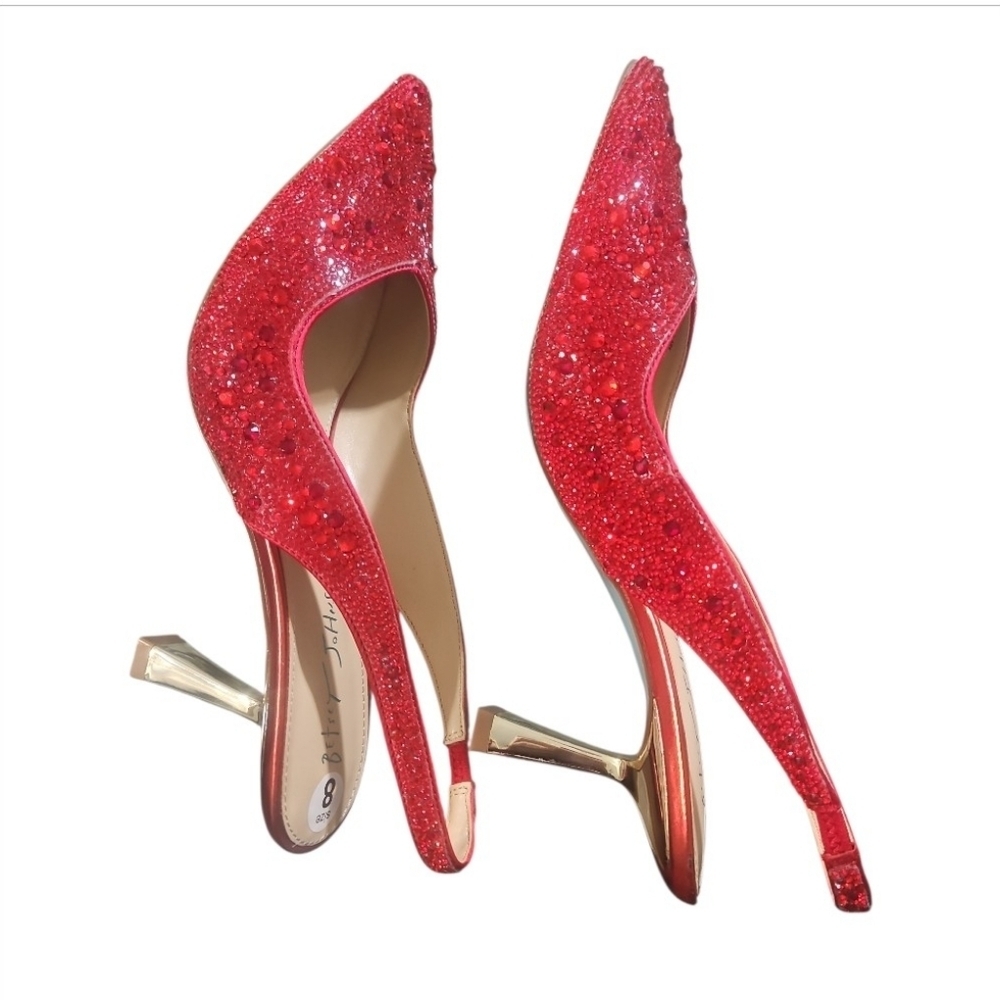 Betsey Johnson Evening Rhinestone Heels Sz 8 - Picture 10 of 17